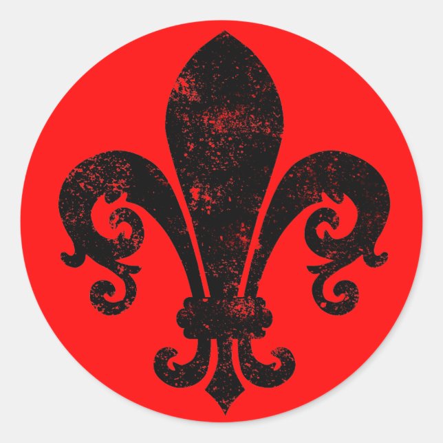 Fleur-de-lis Classic Round Sticker (Front)