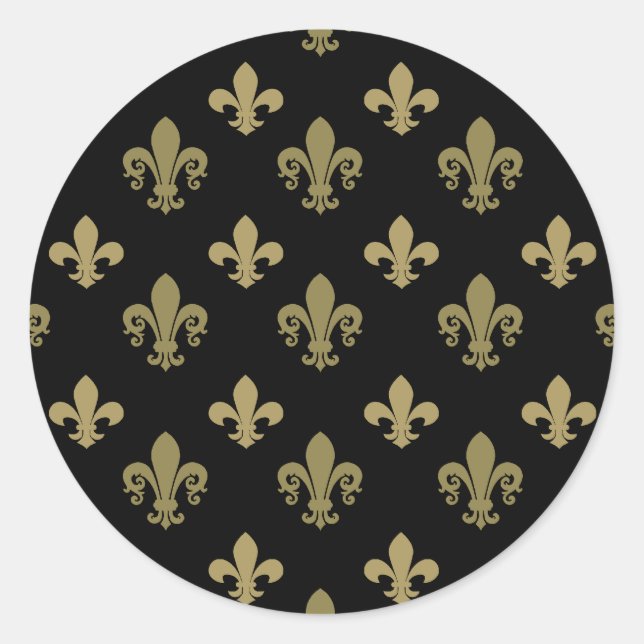 Fleur-de-lis Classic Round Sticker (Front)