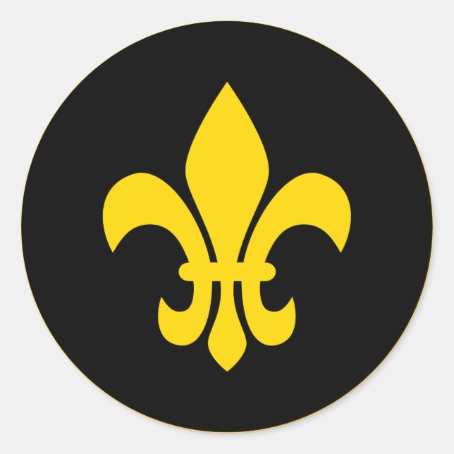 Fleur de Lis Classic Round Sticker (Front)