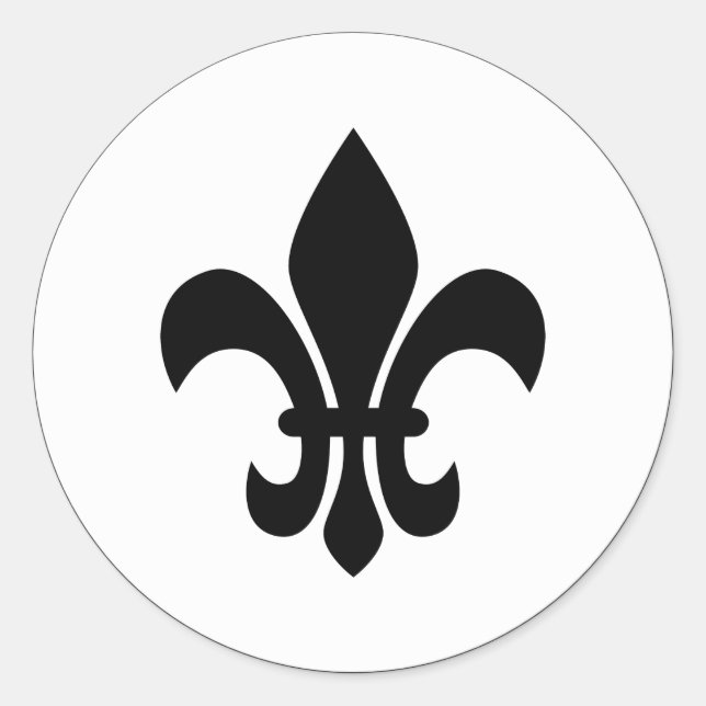 Fleur de Lis Classic Round Sticker (Front)