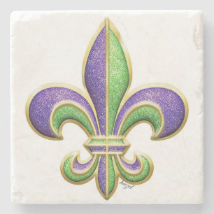 Fleur De Lis Coaster, New Orleans, Stone Coaster