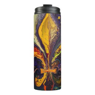 Fleur de Lis Colourful Mardi Gras Thermal Tumbler