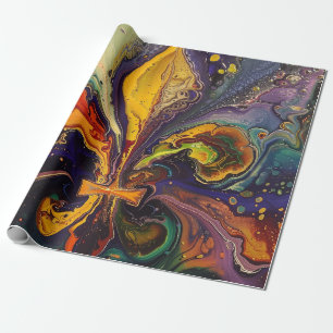 Fleur de Lis Colourful Mardi Gras Wrapping Paper