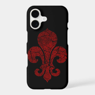 Fleur De Lis Cracked Red
