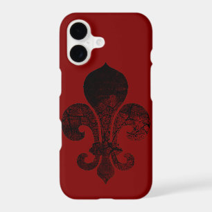 Fleur De Lis Cracked Red iPhone 14 Case