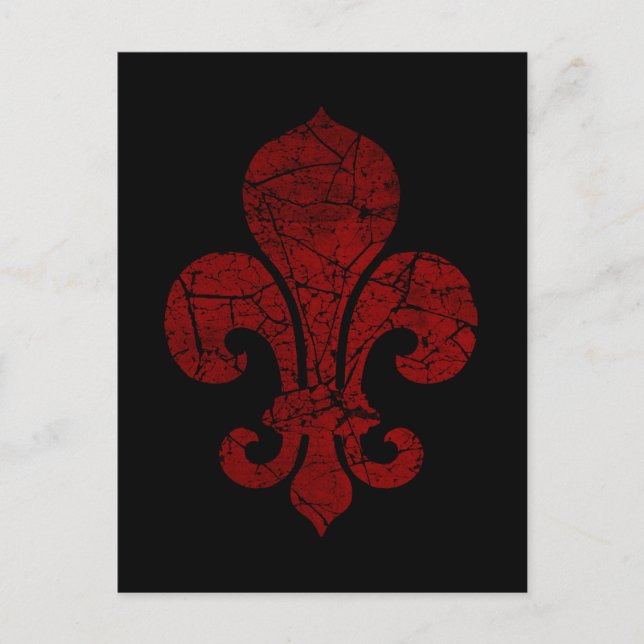 fleur-de-lis-cracked_red postcard (Front)