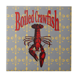 Fleur De Lis Crawfish Tile