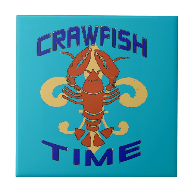 Fleur De Lis Crawfish Tile (Front)