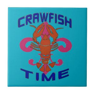 Fleur De Lis Crawfish Tile