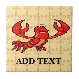 Fleur De Lis Crawfish Tile