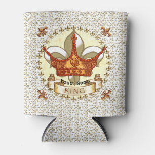 Fleur De Lis Crown King Dad Can Cooler