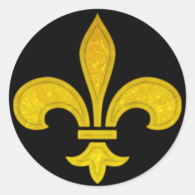 Fleur De Lis Cut Glass Classic Round Sticker (Front)