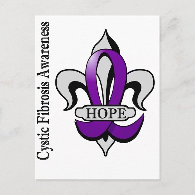 Fleur De Lis Cystic Fibrosis Hope Postcard (Front)