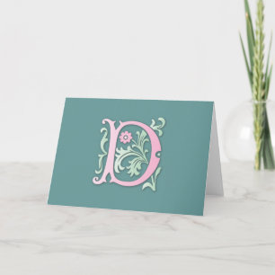 Fleur-de-lis D Monogram Holiday Card