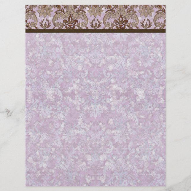 Fleur de Lis Damask - Matching Blank Stationery (Front)