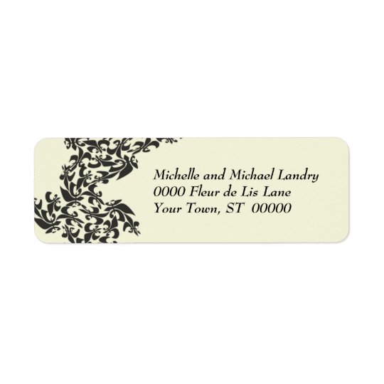 Fleur de Lis Damask Return Address Label