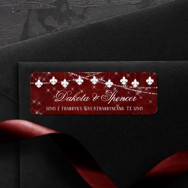 Fleur de Lis Dark Red Lights | Elegant Address (Creator Uploaded)