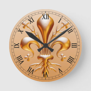 Fleur de Lis (de Lys) Round Clock