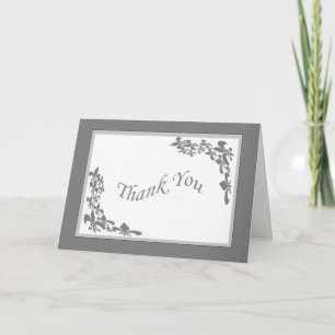 Fleur de Lis Design Thank You (grey) Card