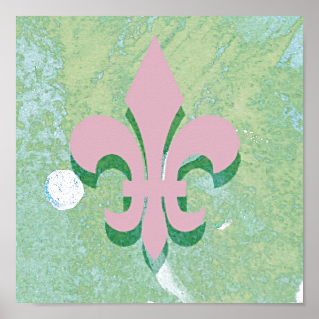Fleur-de-Lis Digital Art Poster (Front)