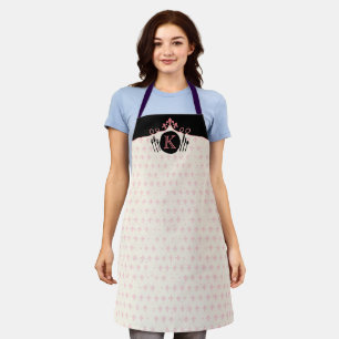 Fleur de lis dinnerware monogram kitchen cooking apron