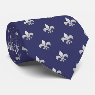 Fleur de Lis DIY Background Colour indigo blue  Tie