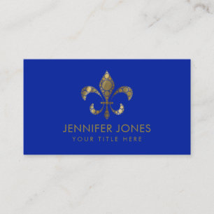 Fleur-de-lis - Dot Art Golden Gradient Business Card