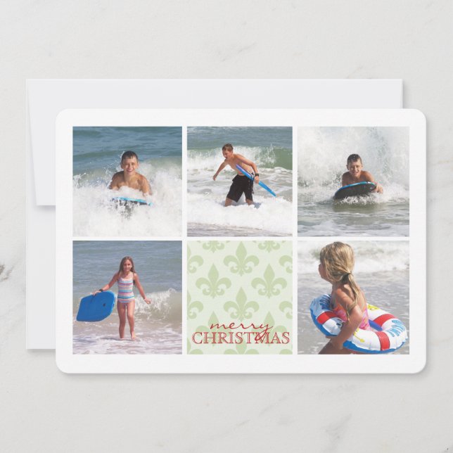 fleur de Lis Double Sided Multi Photo Card (Front)