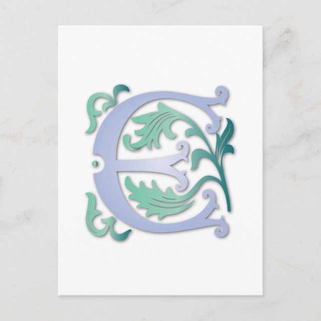 Fleur-de-lis E Monogram Postcard (Front)