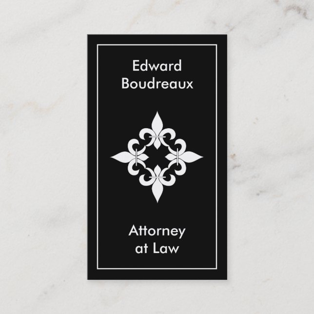 Fleur de Lis Ebony Business Cards (Front)