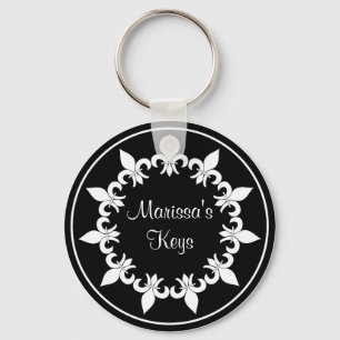 Fleur de Lis Ebony Keychain
