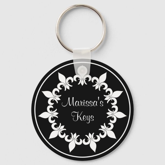 Fleur de Lis Ebony Keychain (Front)