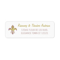 Fleur de Lis Elegant Return Address Gold