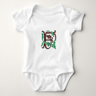 Fleur-de-lis F Monogram Baby Bodysuit