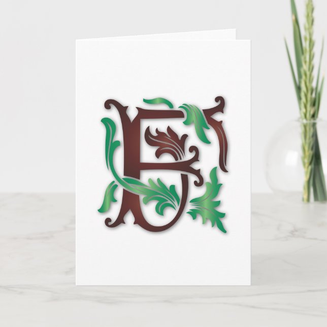 Fleur-de-lis F Monogram Holiday Card (Front)