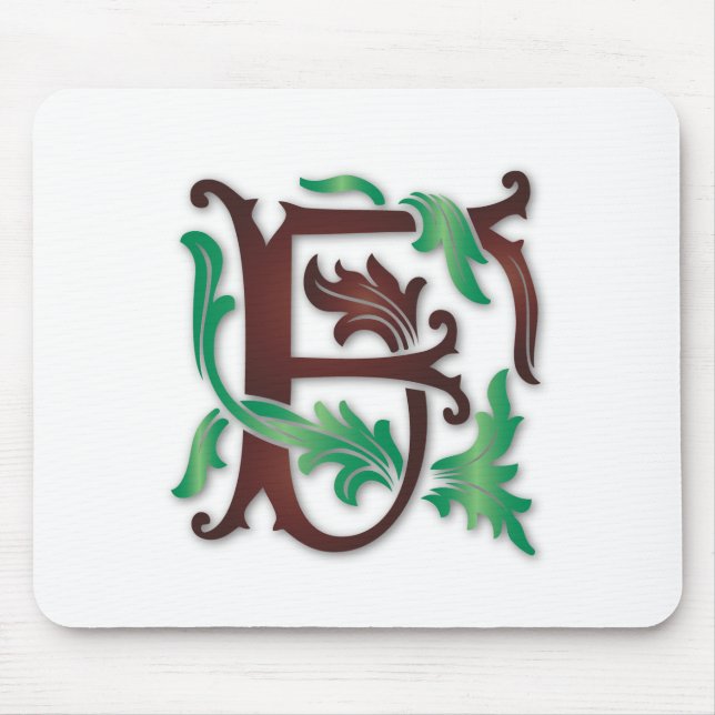 Fleur-de-lis F Monogram Mouse Mat (Front)