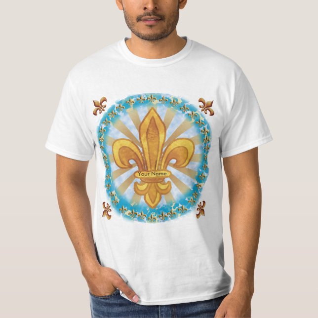 Fleur De Lis Family Crest Surname t-shirt (Front)