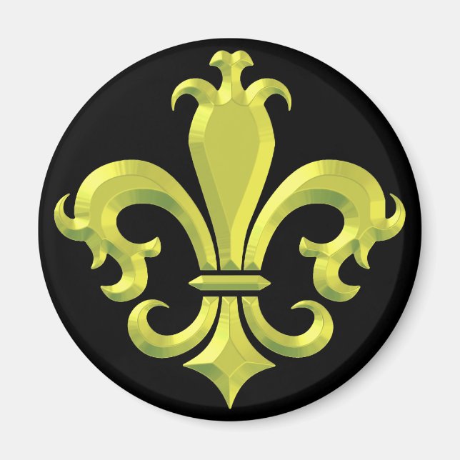 Fleur De LIs Fancy Gold New Orleans Magnet (Front)