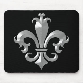 Fleur De LIs Fancy Silver Bevel Saints Classic Mouse Mat