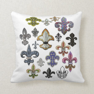 Fleur De Lis Flor  New Orleans Jewel Pillow