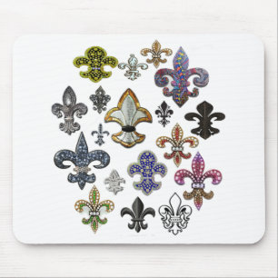 Fleur De Lis Flor New Orleans Jewel Sparkle Mouse Mat