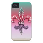 Fleur De Lis Flor  New Orleans Multi Colour Pink