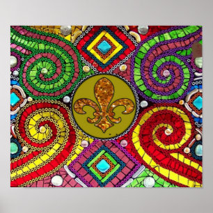 Fleur De Lis Flor New Orleans Poster
