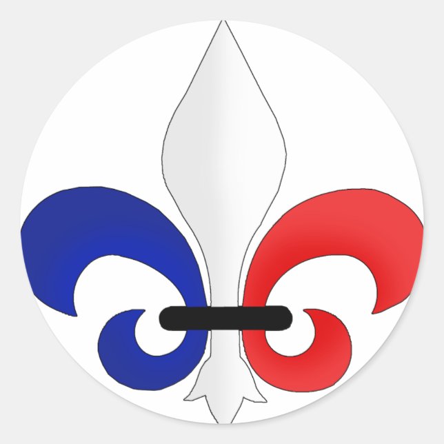Fleur de lis France flag colours Classic Round Sticker (Front)