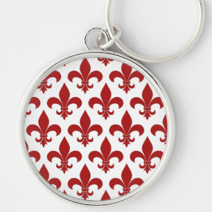 Fleur de lis French Red Key Ring