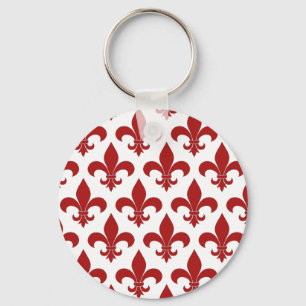 Fleur de lis French Red Symbolic Key Ring