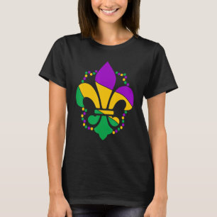 Fleur De Lis  Glitter Effect Mardi Gras 2 T-Shirt
