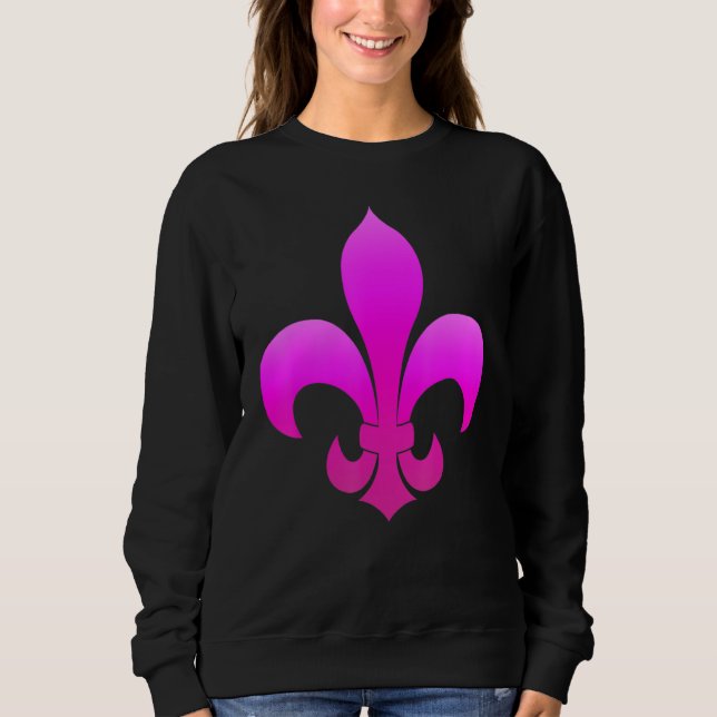 Fleur De Lis Glitter Effect Mardi Gras 3 Sweatshirt (Front)