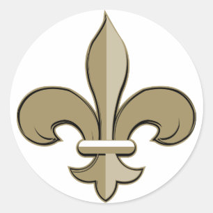 Fleur de lis - Gold and black Classic Round Sticker