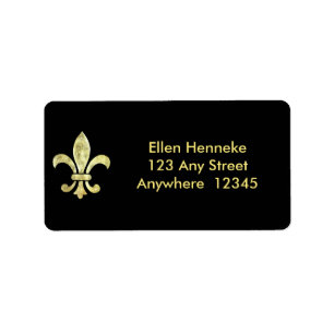 Fleur De Lis Gold Leaf Label